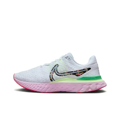 Nike React Infinity Run Flyknit 3 'Confetti' Амортизаторы Slip-resistant Низкие Беговые кроссовки Женские Белые