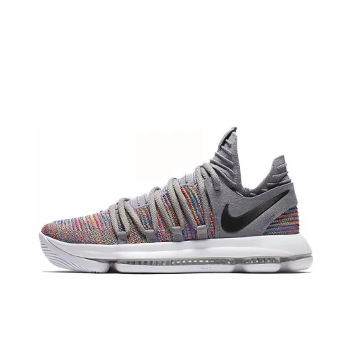 Nike KD 10 Амортизаторы Устойчивые к истиранию Низкий Топ Баскетбольные кроссовки Мужские Серые Азиатская Версия