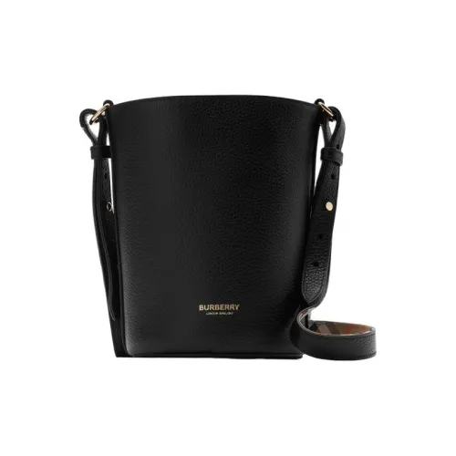 Burberry Рельеф Телячья Кожа Ведрообразная Сумка Сумка Сумка через плечо Сумка через плечо Маленькая Женская Черная