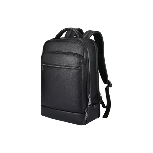 CMLZIUA Рюкзак из крупнозернистой текстуры коровьей кожи большой унисекс черный