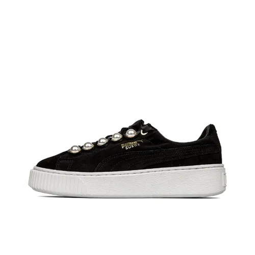 PUMA Suede Non Slip Легкий Низкий Топ Скейтборд Кроссовки Женские Черные