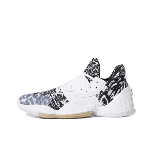 Adidas Harden Vol. 4 GCA Амортизаторы Slip-resistant и устойчивые к истиранию Низкий топ Баскетбольные кроссовки Мужские Белый Черный