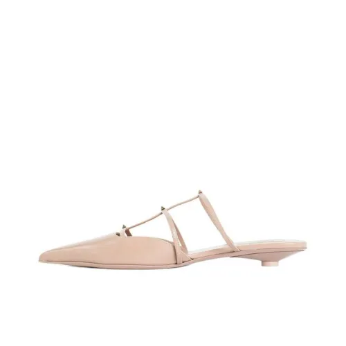 Valentino Rockstud Тихие Домашние тапочки Женские Розовые