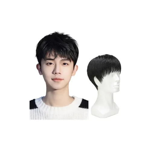 YOSEE 100% человеческие волосы мужская полная перука мальчики с короткими волосами Handsome Natural Breathable Easy Styling