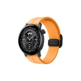 Магнитный квадрат, ремешок из силикона, пряжка - официально, желтый.