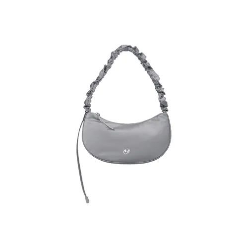 Art Traces Нейлон Сумка через плечо Сумка через плечо Сумка через плечо Большая Сумка-полумесяц Средняя Женская Черная Волнистая Серая