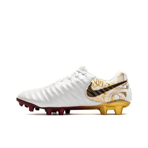 nike Tiempo Legend 7 FG Твердый грунт Противоскользящие Устойчивые к истиранию Футбольные бутсы Мужские Белый Золото