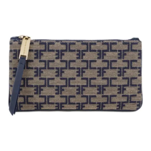 Elisabetta Franchi Жаккардовая ткань Клатч Женские CAMEL Синий