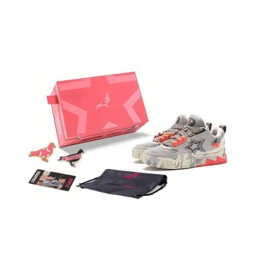 Staple x STARTER Vol Series Slip-Resistant Abrasion-Resistant Low-Top Skateboard Shoes Unisex Gray Pink Стэпл x STARTER Серия Vol Противоскользящие Устойчивые к истиранию Низкие Кроссовки для скейтбординга Унисекс Серый Розовый