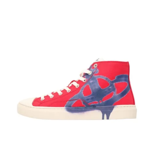 Vivienne Westwood Canvas Shoes High Top Red Women's