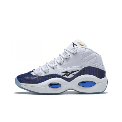 Panini x Reebok совместный бренд Question Mid Топ Винтажные баскетбольные кроссовки Унисекс Белый Синий