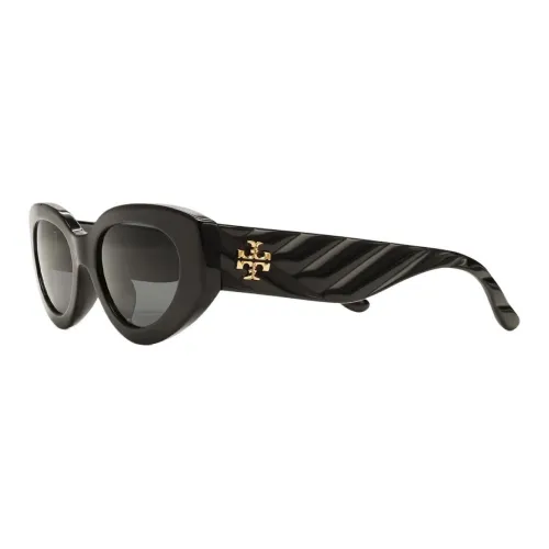 TORY BURCH Ацетат OVAL SUNGLASSES Унисекс Черный