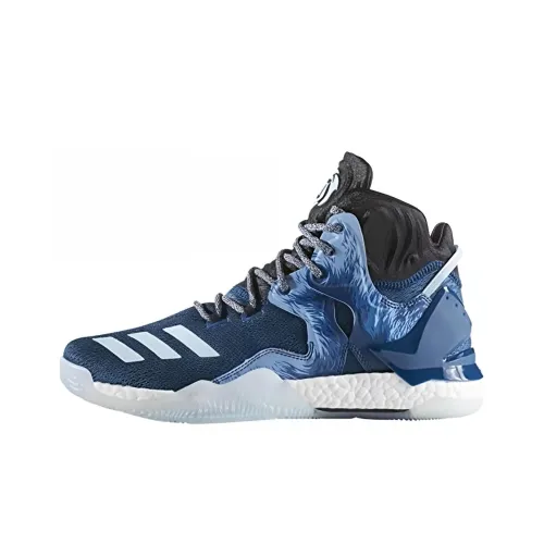 Adidas D Rose 7 Slip-resistant и дышащий MID баскетбольные кроссовки мужские синий и черный