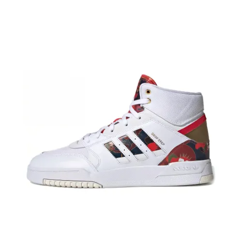 Adidas Originals Drop Step Slip-Resistant Abrasion-Resistant High Top Skateboard Shoes Unisex White Red Adidas Originals Drop Step Slip-Resistant Abrasion-Resistant Высокие Кроссовки для скейтбординга Унисекс Белый Красный