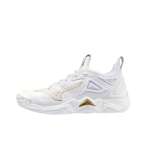 Кроссовки для тренировок Mizuno Wave Lightning Z7, низкий топ, белый/золотой, унисекс