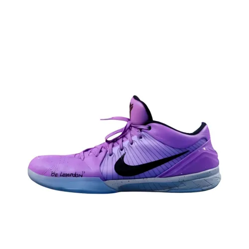 Nike Zoom Kobe 4 PE Амортизация Противоскользящие Устойчивые к истиранию Низкий отскок Баскетбольные кроссовки Мужские Фиолетовые