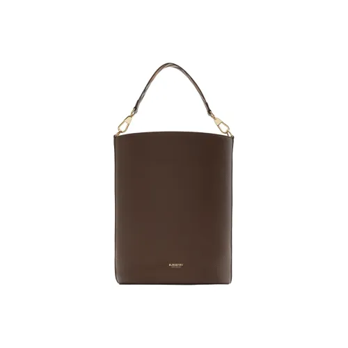 Burberry Рельефная Телячья Кожа Ведрообразная Сумка Сумка через плечо Сумка среднего размера Женская Земляной тон