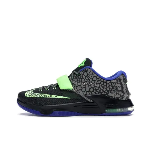 Nike KD 7 Электрический Eel KD 7 Противоскользящий Устойчивый к истиранию Низкий Топ Баскетбольные кроссовки для игры Мужской Серый Зеленый