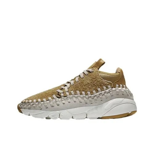 Nike Air Footscape Ткани вязаные Chukka Плоская подошва Золотой Неслипающий Легкий Низкий Топ Повседневная обувь Унисекс Пшеница