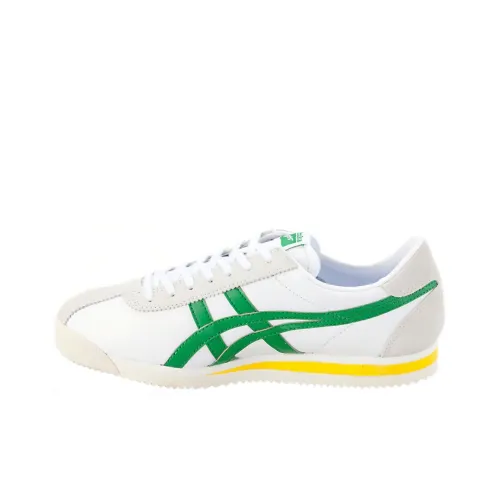 Onitsuka Tiger CORSAIR Нескользящий Легкий Низкий Топ Беговые кроссовки Унисекс Белый Зеленый Желтый