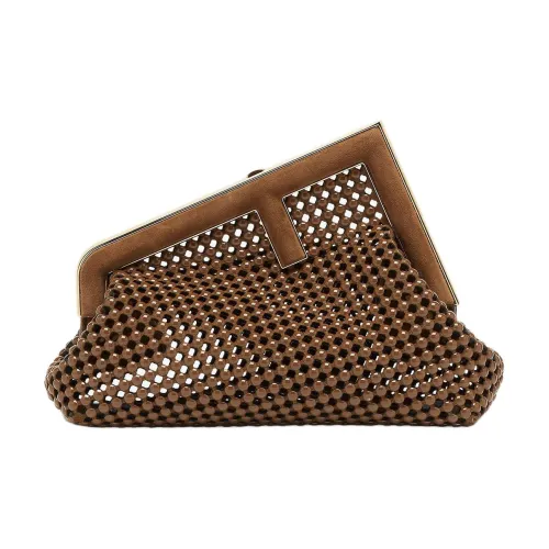 Fendi First Замшевая Сумка через плечо Женская Коричневая