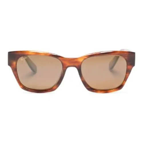 Maui Jim Прямоугольные Солнцезащитные очки Мужские Черепаховый цвет