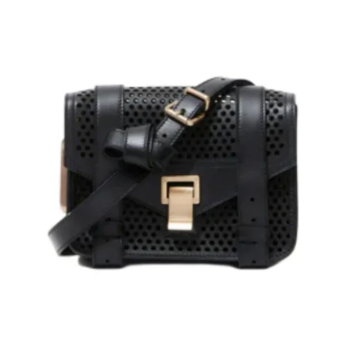 PROENZA SCHOULER Телячья кожа с вставками из кожи Сумка через плечо Мини Женская Черная