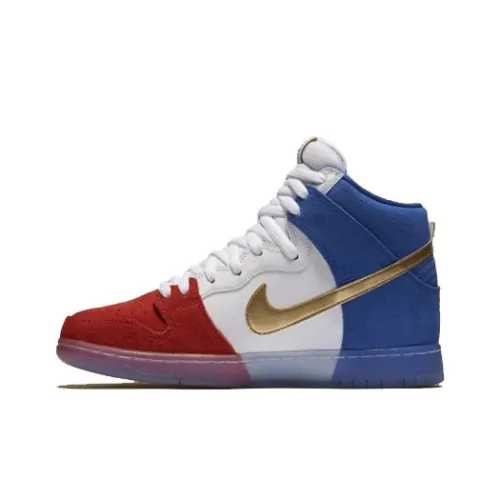 Nike SB Dunk High PRM 'Tri Цвет' Высокие Кроссовки для скейтбординга Мужские Красный Белый Синий