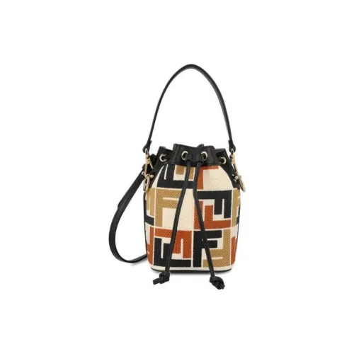 FENDI Холщовая сумка ведрообразная сумка сумка через плечо мини сумка женская черная и разноцветная