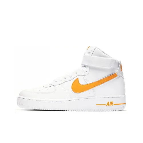 Nike Air FORCE 1 Slip-on Устойчивый к истиранию Высокий топ Скейтбординг Мужской Желтый Белый