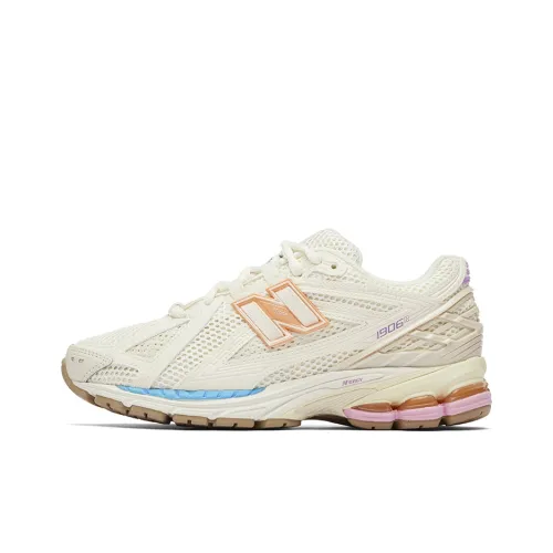 New Balance NB 1906R Устойчивый к истиранию Дышащий Низкий Топ Повседневная Городская Коммутация Беговые кроссовки Унисекс Бежевый Розовый