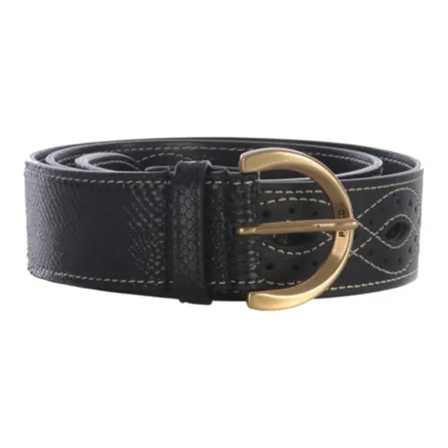 PINKO Cut Out Детали Шпилька Кожаные ремни Женские Черный Ширина 4CM