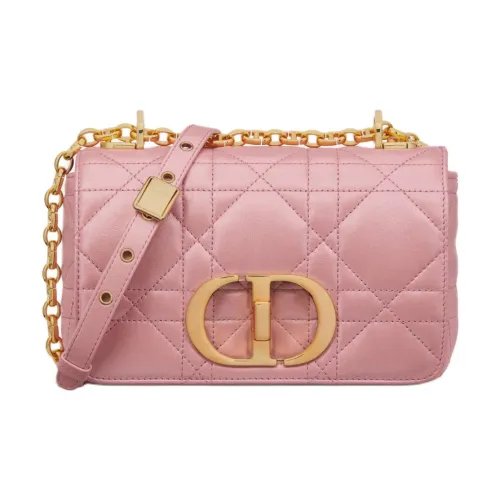 DIOR Caro Macrocannage Овечья шкура Сумка на плечо Женская Розовый Перламутровый