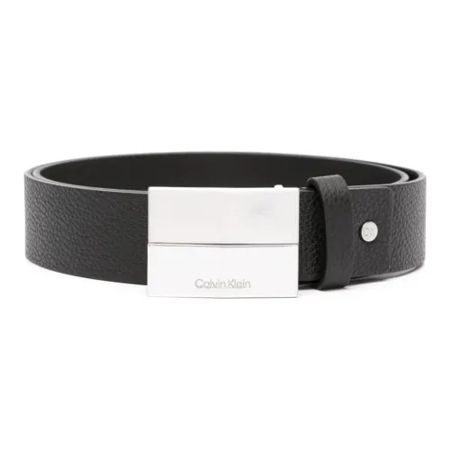 CK Calvin Klein Однотонный украшение плавная застежка кожа ремни мужской черный ширина 3,5 см