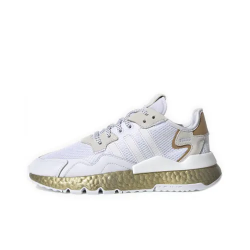 Adidas Originals Nite Jogger Slip Resistant Abrasion Resistant Легкий Низкий Топ Casual Женский Белый Золотой