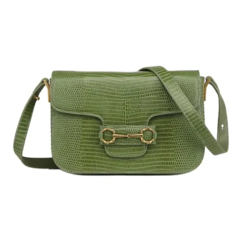 DEERE JACK Коровья кожа Сумка через плечо Сумка на плечо Средняя Женская Ящерица Узор Зеленый