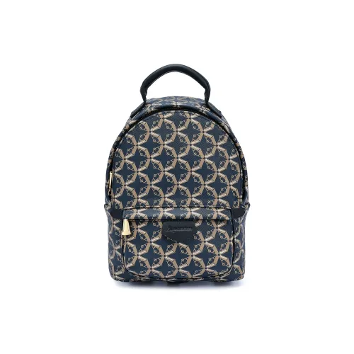 AQUASCUTUM Рюкзак из крупнозернистой текстуры коровьей кожи маленький женский темно-синий