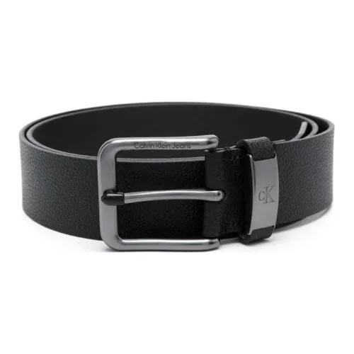 CK Calvin Klein Однотонный Украшение Шпилька Кожаные ремни Мужской Черный Ширина 4CM