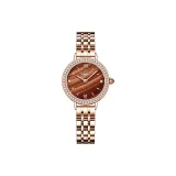 Кофейный циферблат, стальной браслет.