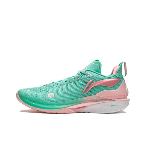 LINING JB2 Устойчивый к истиранию Дышащий Амортизирующий Низ Резистентный Низкий Топ Баскетбольные кроссовки Мужские Розовый Зеленый