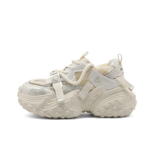 BELLE Амортизация Низкий Топ Толстая Подошва Женские Кроссовки Фиолетовый Экрю