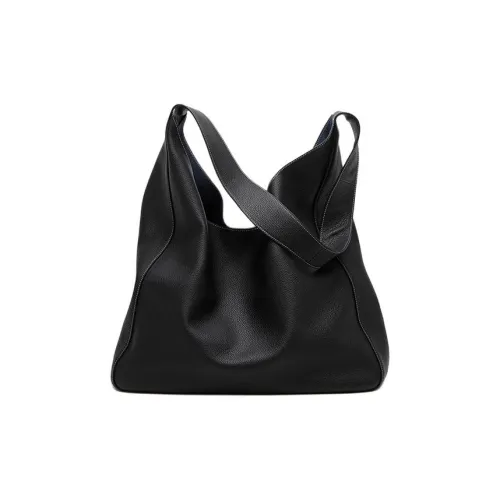 MESCOLATO Сумка Tote из крупнозернистой текстуры коровьей кожи сумка для покупок сумка через плечо большая женская черная