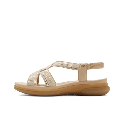 BELLE One Ремень Сандалии 4CM Женские Бежевый Абрикос