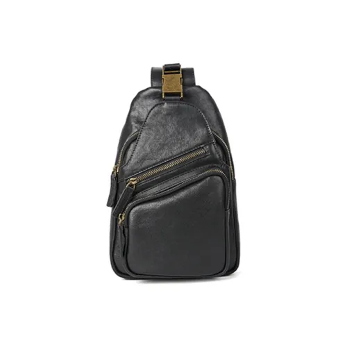 DOSRFINI Сумка через плечо из коровьей кожи сумка-слинг стандартная мужская черная