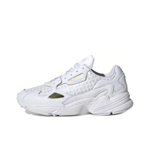 Adidas Originals Falcon Anti-Slip Lightweight Low-Top Footwear Women's White Gray Gold Adidas Originals Falcon Anti-Slip Lightweight Низкий Топ Обувь для ног Женская Белый Серый Золото