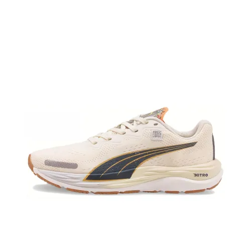 PUMA Velocity Nitro 2 Амортизирующие подошва Противоскользящие Устойчивые к истиранию Низкий топ Беговые кроссовки Женские Абрикос