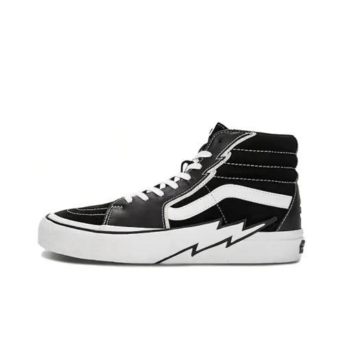 MASTERMIND WORLD совместный бренд x VANS SK8 Bolt LX Устойчивые к истиранию Дышащие Высокие Кроссовки для скейтбординга Унисекс Черный Белый
