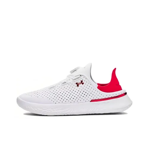 Under Armour Ua Flow Slipspeed Амортизация Износостойкий Низкий Топ Повседневные Беговые кроссовки Унисекс Белый Красный