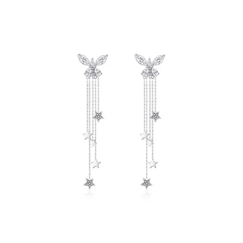 Asia Star Серьги из стерлингового серебра 925 пробы с цирконием женские