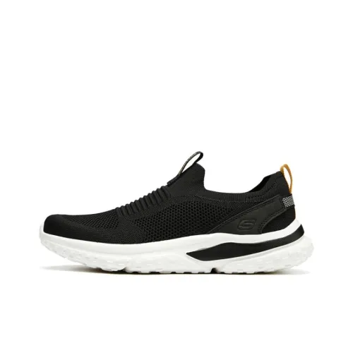 Skechers Амортизация Износостойкий Низкий Топ Casual Мужской Черный Белый